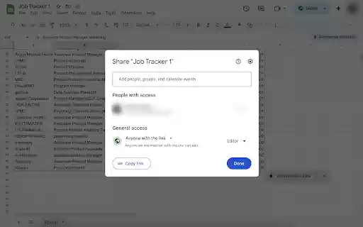 Job Tracker: Save job applications to Google Sheets  from Chrome web store to be run with OffiDocs Chromium online
