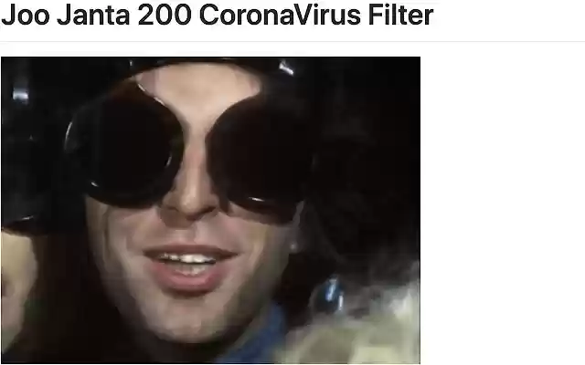 Joo Janta 200 CoronaVirus Filter from Chrome web store to be run with OffiDocs Chromium online Joo Janta 200 CoronaVirus Filter from Chrome web store to be run with OffiDocs Chromium online