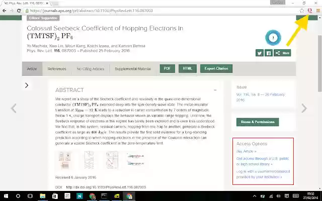 Journal Access  from Chrome web store to be run with OffiDocs Chromium online