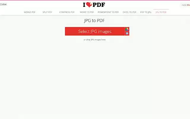 JPG do PDF | ilovepdf.com ze sklepu internetowego Chrome do uruchomienia z OffiDocs Chromium online