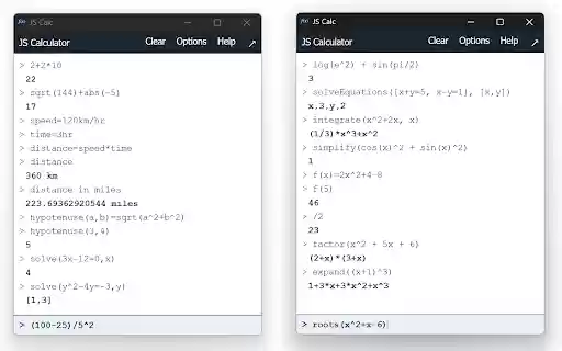 JS Calculator  from Chrome web store to be run with OffiDocs Chromium online