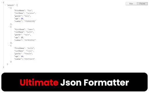 JSON Beautifier  Formatter  from Chrome web store to be run with OffiDocs Chromium online