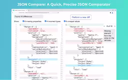 Json Compare from Chrome web store to be run with OffiDocs Chromium online Json Compare from Chrome web store to be run with OffiDocs Chromium online