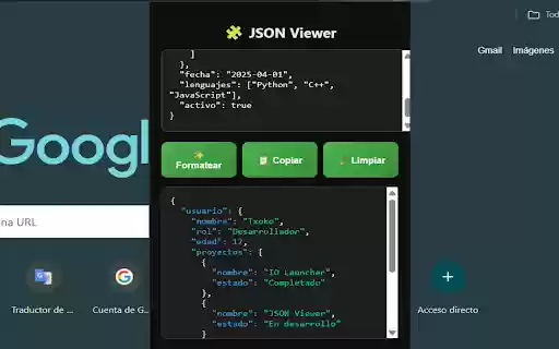 JSON Formatter Pro  from Chrome web store to be run with OffiDocs Chromium online
