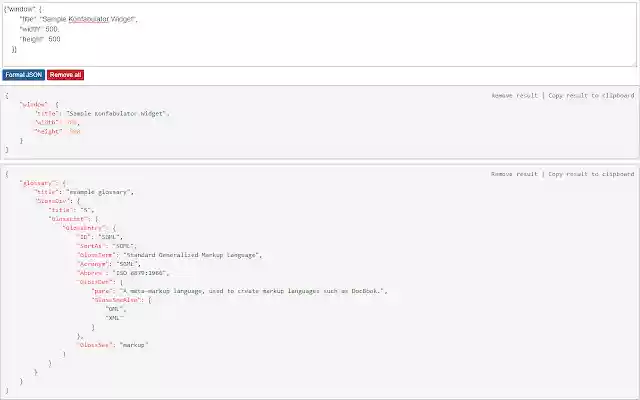 JSON Quick Format  from Chrome web store to be run with OffiDocs Chromium online