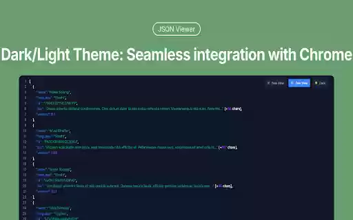 JSON Viewer Chrome Extension  from Chrome web store to be run with OffiDocs Chromium online