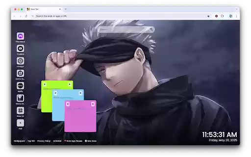 Jujutsu Kaisen Wallpapers New Tab Extension  from Chrome web store to be run with OffiDocs Chromium online