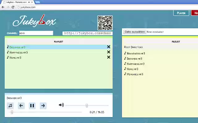 Jukybox Music Player  from Chrome web store to be run with OffiDocs Chromium online