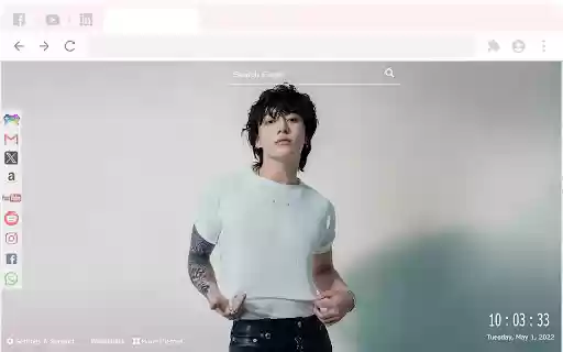 Jungkook BTS Wallpapers New Tab Extension  from Chrome web store to be run with OffiDocs Chromium online