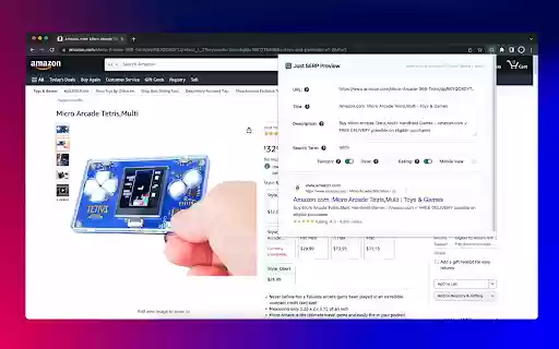 Just SERP Preview  from Chrome web store to be run with OffiDocs Chromium online