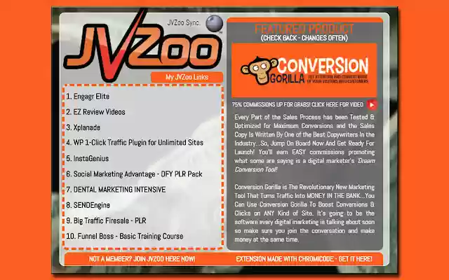 JVZoo Dashboard  from Chrome web store to be run with OffiDocs Chromium online JVZoo Dashboard  from Chrome web store to be run with OffiDocs Chromium online