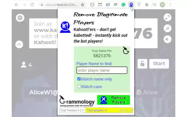 Kahoot Remove Illegitimate Players v0.2.1 from Chrome web store to be run with OffiDocs Chromium online Kahoot Remove Illegitimate Players v0.2.1 from Chrome web store to be run with OffiDocs Chromium online
