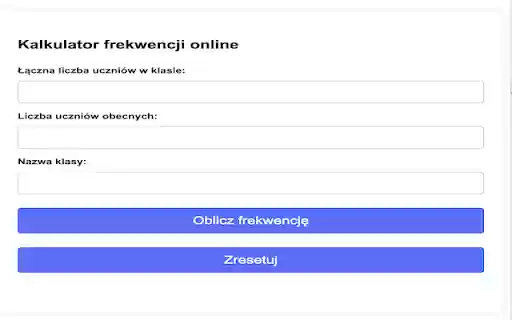 Kalkulator frekwencji online  from Chrome web store to be run with OffiDocs Chromium online