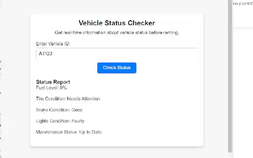 Kanow Vehicle Status Checker  from Chrome web store to be run with OffiDocs Chromium online