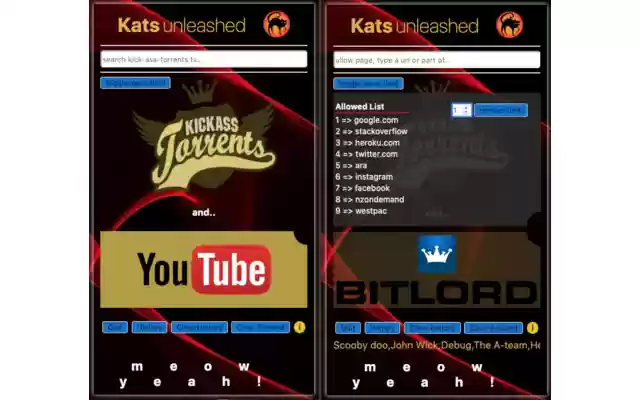 Kats unleashed  from Chrome web store to be run with OffiDocs Chromium online