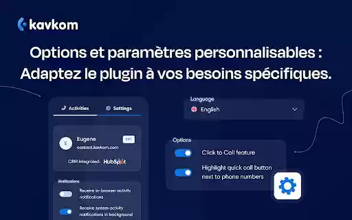 Kavkom Click to Call and Activity  from Chrome web store to be run with OffiDocs Chromium online