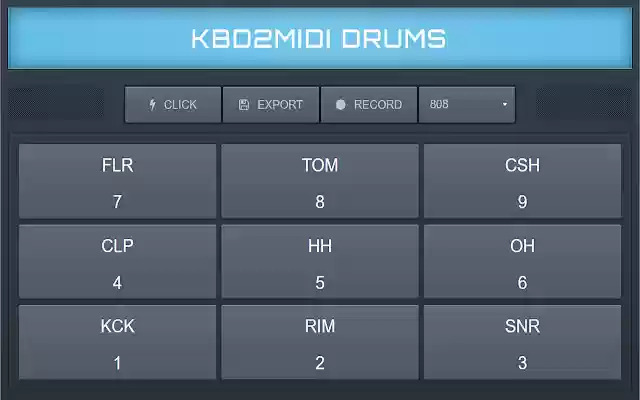 KBD To MIDI Drums  from Chrome web store to be run with OffiDocs Chromium online