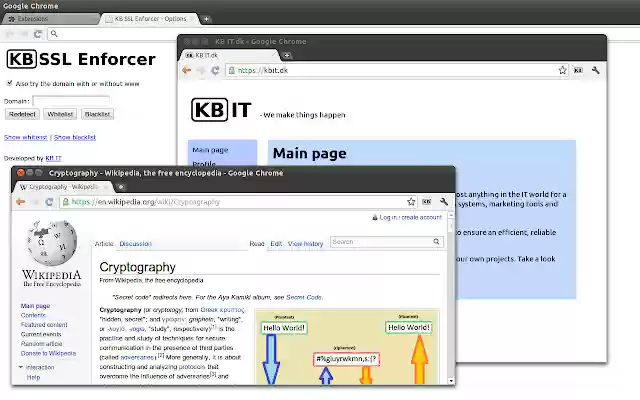 KB SSL Enforcer  from Chrome web store to be run with OffiDocs Chromium online