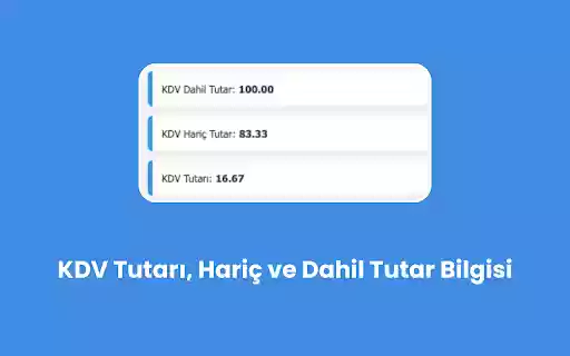 KDV Hesaplayıcı  from Chrome web store to be run with OffiDocs Chromium online