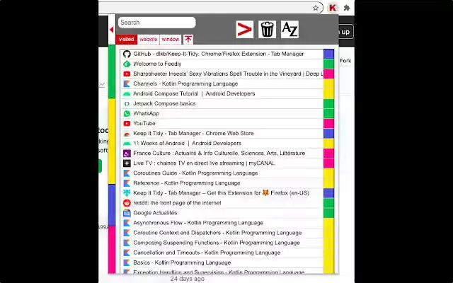 Keep It Tidy Tab Manager  from Chrome web store to be run with OffiDocs Chromium online