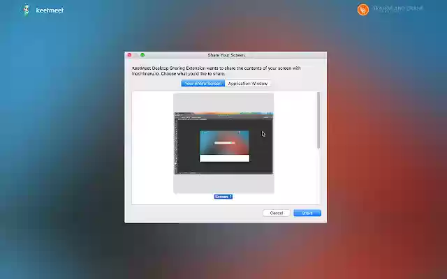 KeetMeet Desktop Sharing Extension  from Chrome web store to be run with OffiDocs Chromium online