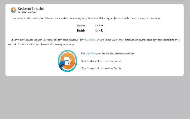 Keyboard Launcher for Studying Aids  from Chrome web store to be run with OffiDocs Chromium online