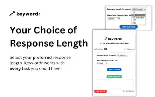 Keywordr: Resume Tool  AI Keyword Generation  from Chrome web store to be run with OffiDocs Chromium online