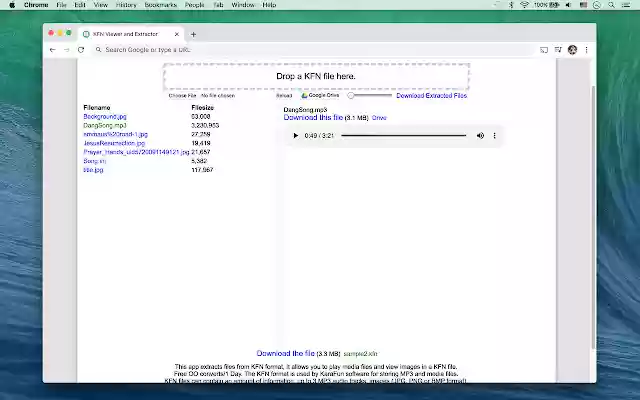 KFN Viewer and Extractor  from Chrome web store to be run with OffiDocs Chromium online