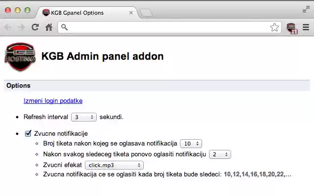 KGB Hosting GPanel (Admin)  from Chrome web store to be run with OffiDocs Chromium online