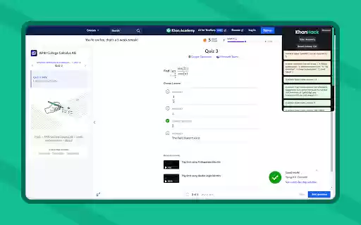 KhanHack  from Chrome web store to be run with OffiDocs Chromium online