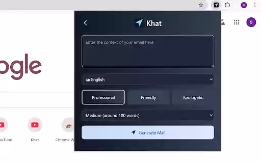 Khat AI Email Writer  from Chrome web store to be run with OffiDocs Chromium online