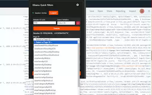 Kibana Quick Filters  from Chrome web store to be run with OffiDocs Chromium online