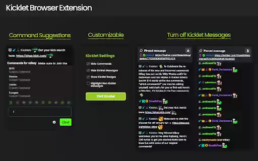 Kicklet  from Chrome web store to be run with OffiDocs Chromium online