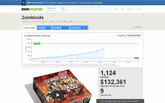 Kicktraq  from Chrome web store to be run with OffiDocs Chromium online