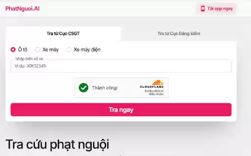 Kiểm tra phạt nguội  from Chrome web store to be run with OffiDocs Chromium online