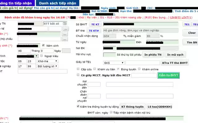 Kiểm tra thẻ BHYT VNPT HIS  from Chrome web store to be run with OffiDocs Chromium online