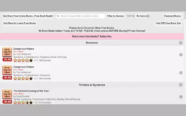 Kindle Book Deals  from Chrome web store to be run with OffiDocs Chromium online