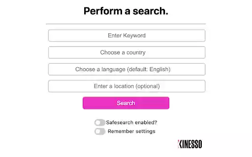 Kinesso Search  from Chrome web store to be run with OffiDocs Chromium online