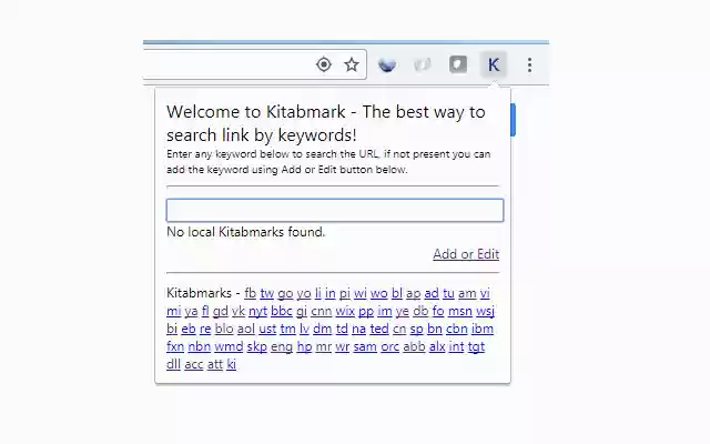 Link ng Kitabmark sa pamamagitan ng mga keyword mula sa Chrome web store na tatakbo sa OffiDocs Chromium online