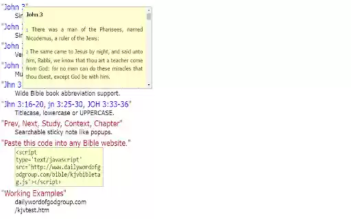 KJV Bible Verse Tagger  from Chrome web store to be run with OffiDocs Chromium online