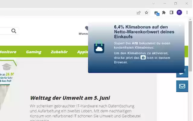 Klimashopper: Einkaufen mit Klimabonus from Chrome web store to be run with OffiDocs Chromium online Klimashopper: Einkaufen mit Klimabonus from Chrome web store to be run with OffiDocs Chromium online
