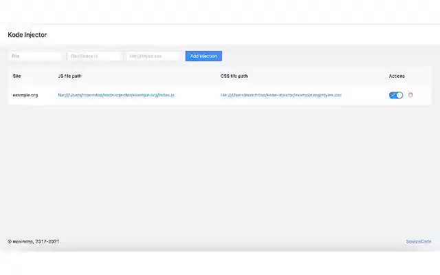 Kode Injector  from Chrome web store to be run with OffiDocs Chromium online