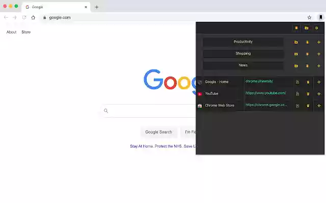 Kolitiri Bookmarks  from Chrome web store to be run with OffiDocs Chromium online
