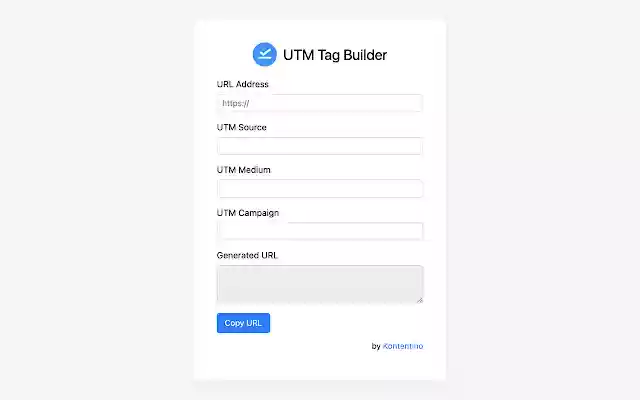 Kontentino UTM Tag Builder  from Chrome web store to be run with OffiDocs Chromium online