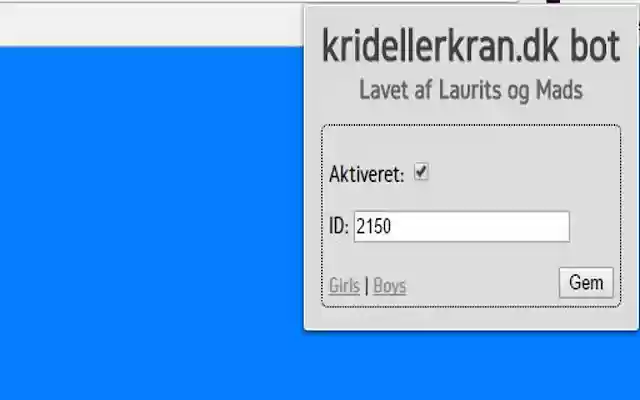 Krid eller kran bot  from Chrome web store to be run with OffiDocs Chromium online