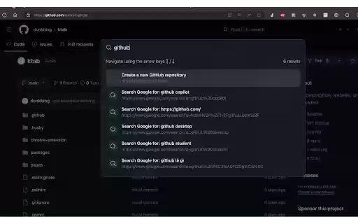 KTab Manage Tabs, History, and Bookmarks  from Chrome web store to be run with OffiDocs Chromium online