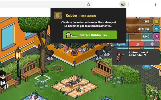 Kubbo Flash Enabler  from Chrome web store to be run with OffiDocs Chromium online