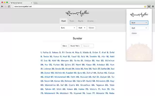 Kuran Ayetleri  from Chrome web store to be run with OffiDocs Chromium online