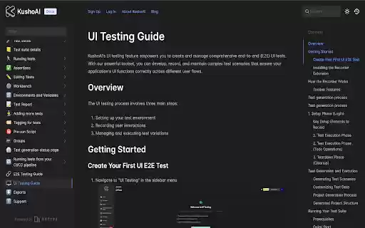 KushoAI UI Recorder from Chrome web store to be run with OffiDocs Chromium online KushoAI UI Recorder from Chrome web store to be run with OffiDocs Chromium online