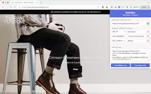Kutoku Link Generator  from Chrome web store to be run with OffiDocs Chromium online